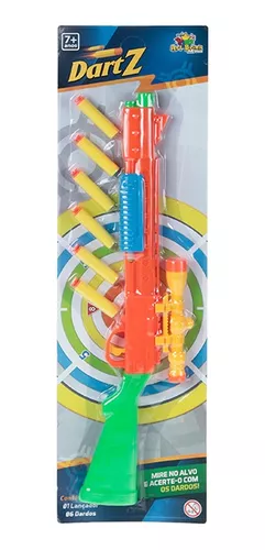 Pistola De Brinquedo Infantil Lança Dardos Arminha Com Alvo
