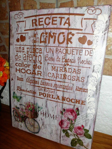 Cartel En Madera Vintage