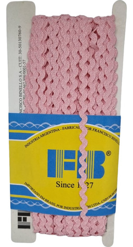 Galón Zig Zag Pasamanería Ancho 5mm Pieza X 20 Mts Rosa