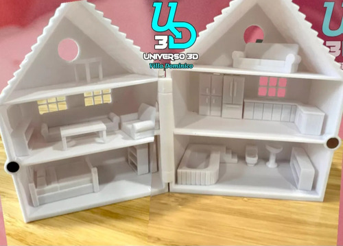 Casita Para Muñecas Pequeñas Blanco