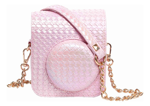 Capa De Couro De Corpo Inteiro Em Tecido Rosa Para Fujifilm
