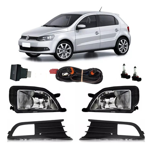 Kit Farol Milha Gol Voyage G6 2012 2013 + Botão Original