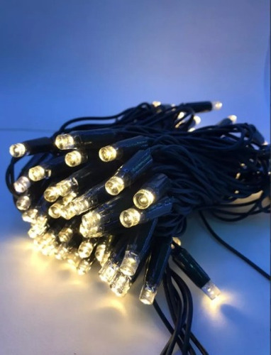 Cordão 100leds Lâmpada Blindado Externo Fixo 220v Cor das luzes Incandescente