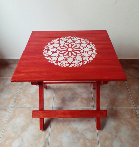 Imagen 4 de 4 de Mesa Plegable Madera Pino 44x48x50