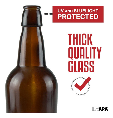 Botellas De Cerveza Ilyapa De Vidrio Ambar Con Tapa Abati...