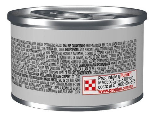 Imagen 3 de 3 de Lata Proplan Gato Adulto Reduced Calorie 85 Gr. Alimento