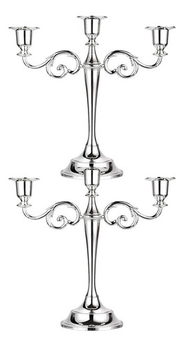 Candelabro Candelabro Para El Hogar Con 3 Brazos, 2 Piezas,