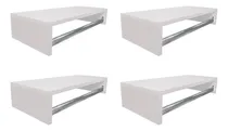 Comprar Cabideiro De Parede Araras Porta Roupas 4 Pçs Guarda Roupas Cor Branco Branca