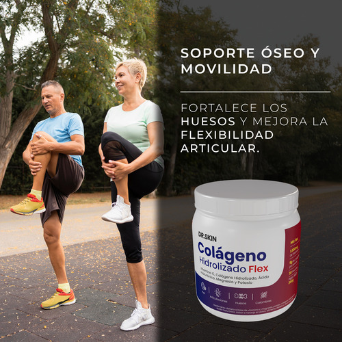Colágeno Hidrolizado Flex Dr Skin 360g 30 Porciones Cuidá Tus Articulaciones, Fortalecé Tus Huesos Y Prevení Calambres! Magnesio Potasio Vitamina C Ácido Hialurónico Suplemento Articular