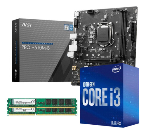 Kit Intel Core I3 10100 10ªger Com Vídeo Integrado 16gb Ddr4