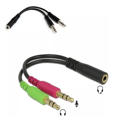 Cable Adaptador Jack Stereo Para Fono/micrófono Auriculares