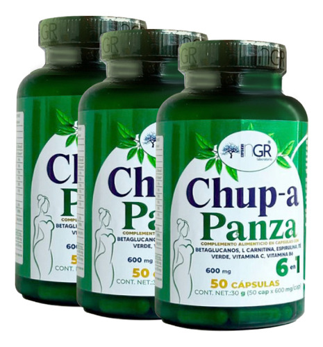 Chupa Panza 6-1 50 Cápsulas Nutrigr Suplementos Promo X 3