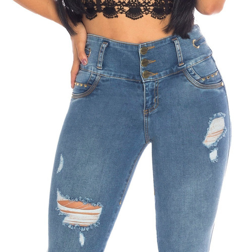 Imagen 3 de 7 de Jeans Colombiano Levanta Cola 14412 Cheviotto