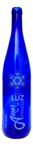 Botella Vidrio Azul: Metatron, Amor & Luz - Agua Solarizada