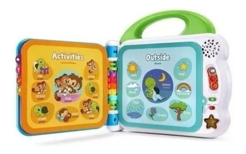 Leapfrog Book Aprenda 100 palavras 18 meses, inglês, espanhol, cor verde