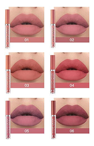 6pcs Lápiz Labial Líquido Mate Set De Maquillaje,...
