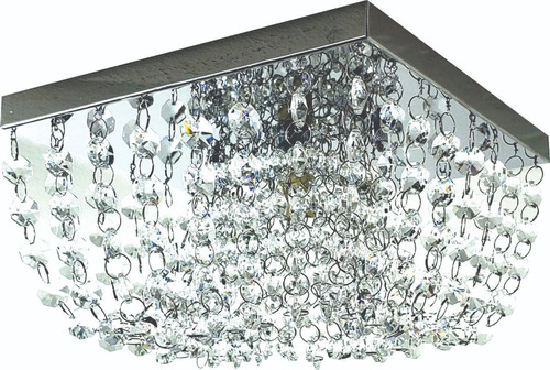 Lustre Paflon Arqueado De Cristais Vidro K9 20x20 