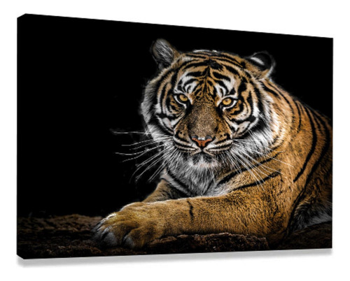 Quadro Decorativo Mosaico Grande Tigre Mom080 90x60cm