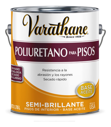 Poliuretano Pisos Varathane Base Aceite 1 Gl Semi Brillante