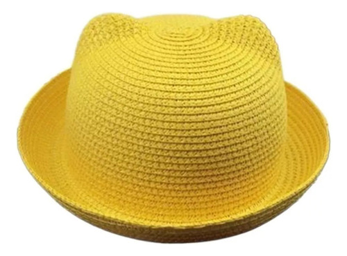 Sombrero De Paja Con Orejas De Gato Sombrero De Playa A