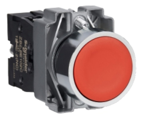 Botao Impulso Xb2ba42c 22mm 1nf Vermelho Schneider