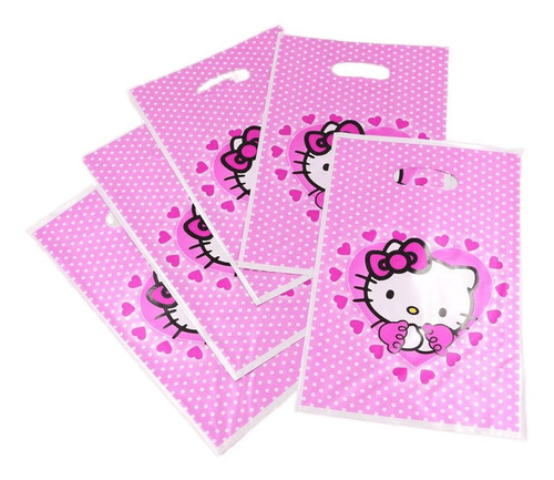 Bolsas Hello Kitty Cotillon Cumpleaños Pack 10 Unidades