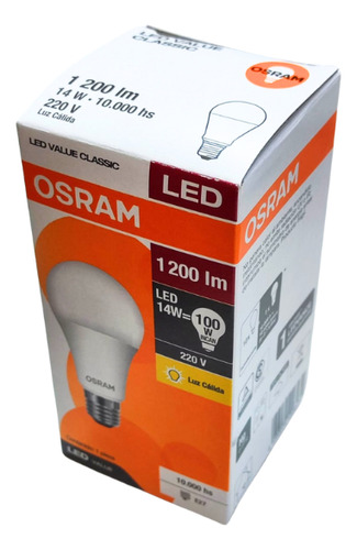 Ampolleta Led 14w (100w) Blanco Calido Osram Pack 10