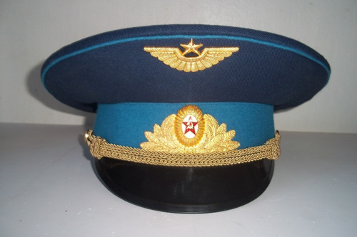 Gorra De Gala Oficial Soviético Fuerza Aérea Talla 55
