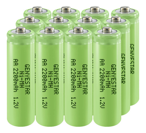 Bateria Aa Recargable Nimh 1.2 V Doble A 2200 Mah De Alta Ca