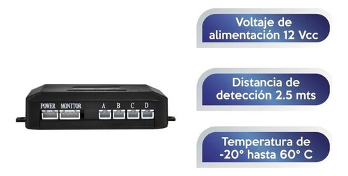 Sensor De Reversa Master Bm-carsensor Proximidad Parking Color Negro