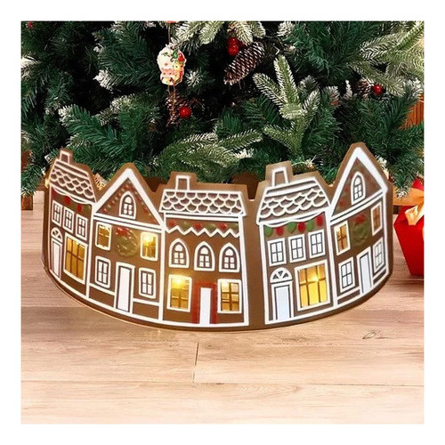 Cuello De Falda Led Con Decoración De Árbol De Navidad