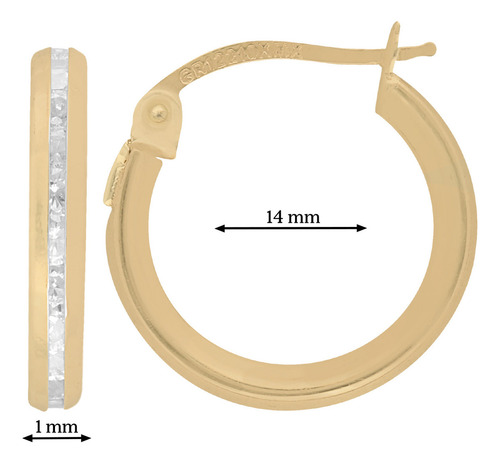 Aretes Arracadas Oro Sólido 10k Mujer 14mm Baguette 1.3gr Oro Puro 10k Aretes Arracadas Oro Sólido 10k Mujer 14mm Gruesas Oro Puro Argolla Arete Aretes Mujer Niña Dama Regalo Joyería Fina 10 Kilates