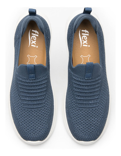 Tenis Sneaker Urbano Slip On Flexi Mujer Denim 22-26 Mod. 135201