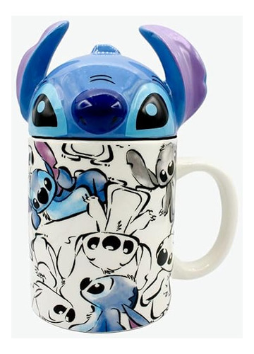 Stitch Tossed Covered Mug Accesorios Cocina Bonitos Regalos