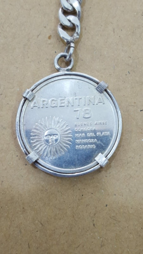 Llavero Argentina Mundial 78 Plata 900 (Usado)