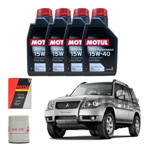 Kit Troca Motul 2100 15w40 Pajero Tr4 2.0 16v Wega Wo-120