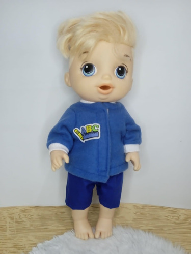 Jaqueta Azul Escolar Para Boneco Baby Alive