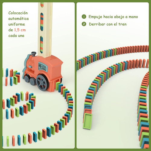 Juego De Tren Domino Automático Con Luces Y Sonidos
