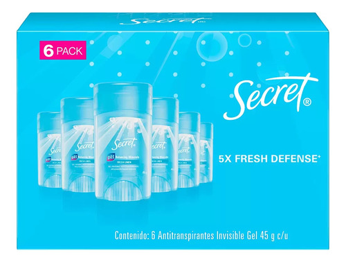 Desodorante Secret Antitranspirante En Gel Lino Fresco 6 Pz