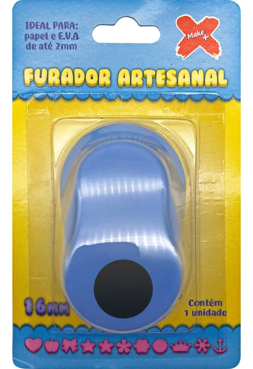 Furador Eva / Papel Scrapbook Círculo 16mm Cortador Liso Cor Azul