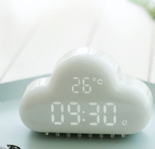 Aonuowe Lindo Reloj Despertador Digital Nube Para Dormitorio