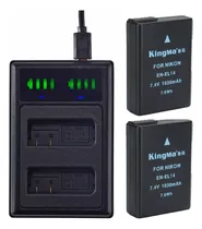 Comprar Cargador + 2 Baterias D5300 D5100 D5200 D5500 D3200 En-el14