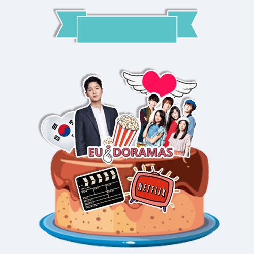 Topo De Bolo Topper Personalizado Dorama Mod.2871