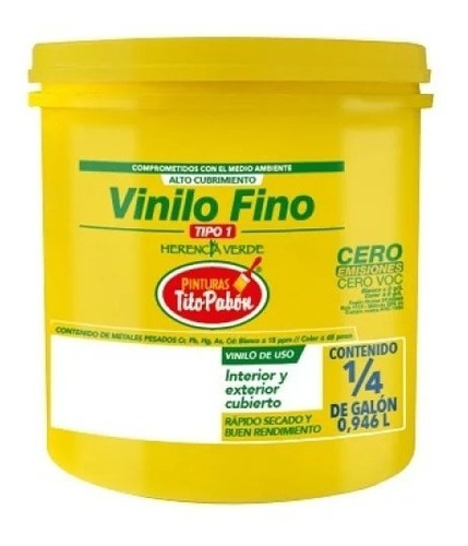 Vinilo Tito Pabon Fino Blanco Tipo 1 En Galon  