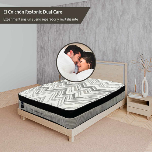 Colchón King Size Restonic Ortopédico | Con Mega Colchoneta | Tecnología Moon Care | Doble Sistema De Resortes | Confort Semi Firme | Altura 34 Cm