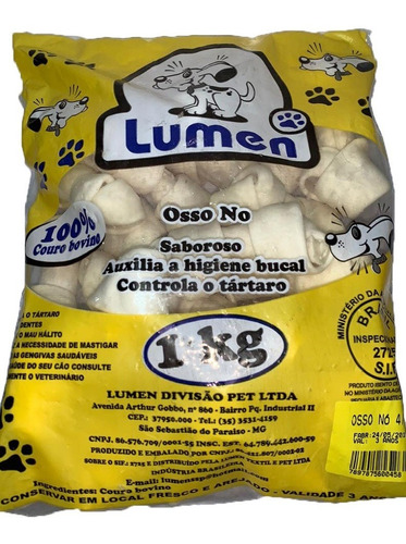 Ossinho Para Caes Petisco Cachorros Osso Nó 3/4 Petisco Pet