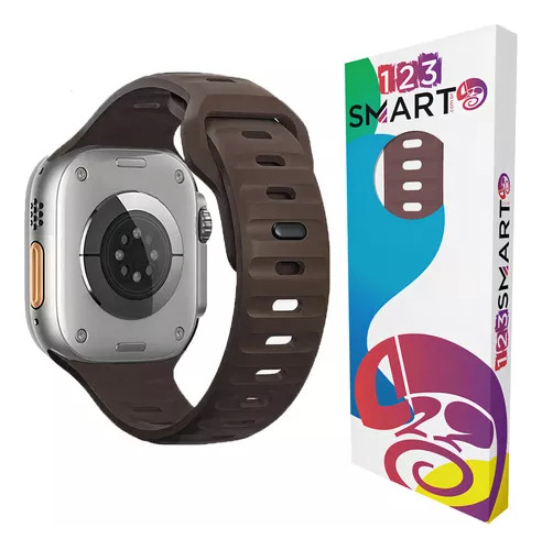 Pulseira De Silicone Mariner Para Hw16 W29s Ultra 9 Plus Pro Max 49mm W69+ Ultra 49mm Serie 10 T800 T900 W99+ W34+ S10 Ultra I9 Ultra Max Series W28 Watch 9 Ultra2 Ultra S100 K9 Ultra 2 Dt8 - Marrom