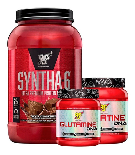 Syntha 6 X 2,9lb + Creatina Dna + Glutamina Dna - Bsn