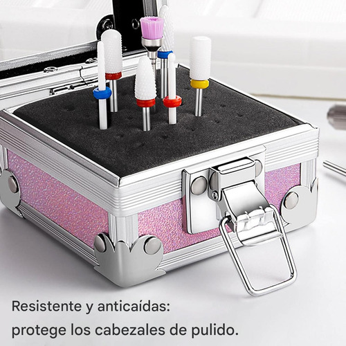Babeefly 25pz Puntas Para Drill 20 Círculos De Arena Brocas De Uñas Con Caja Portabrocas Taladros Expositor De Brocas Para Manicura De Uñas En Casa Puntas Para Pulidores Drill Limpiador Cutículas Tala