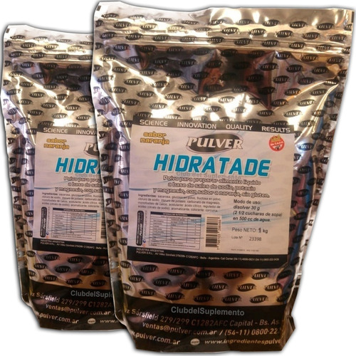 2 Hidratade Pulver 1 Kg Bebida Deportiva Hidratante Sin Tac